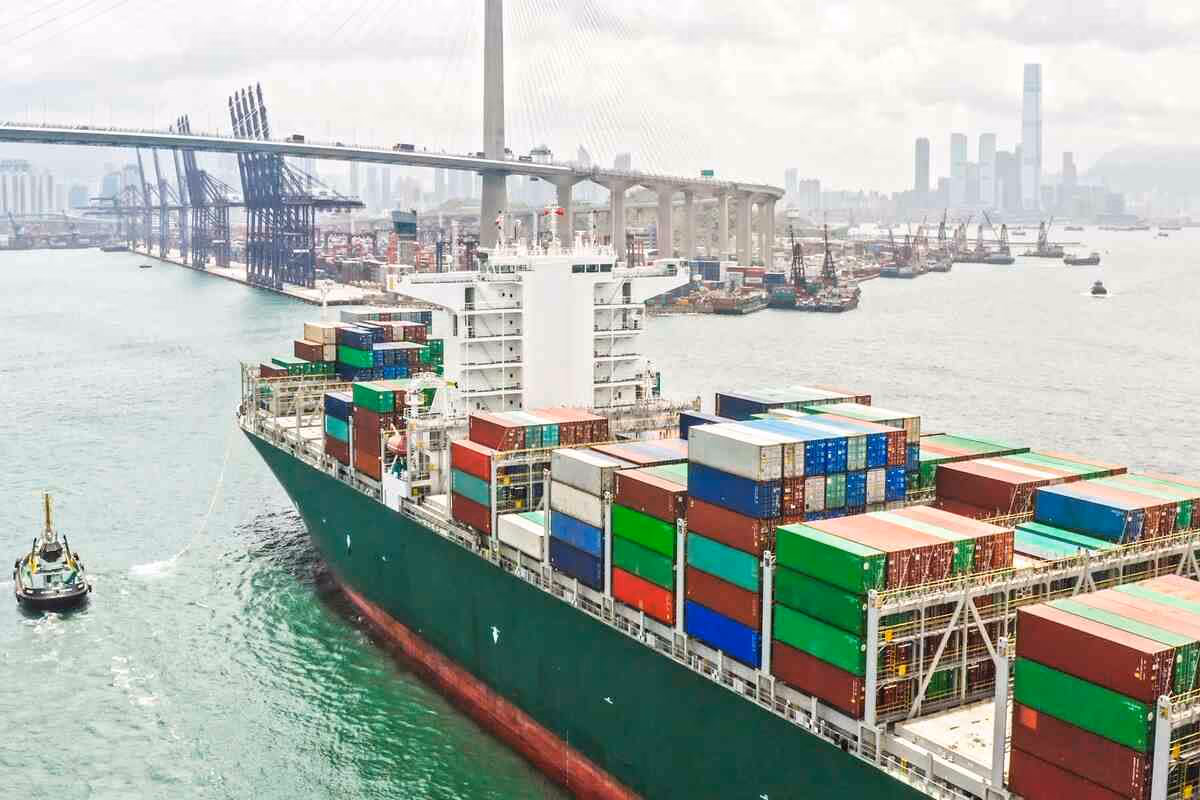cargo ship transporting containers
