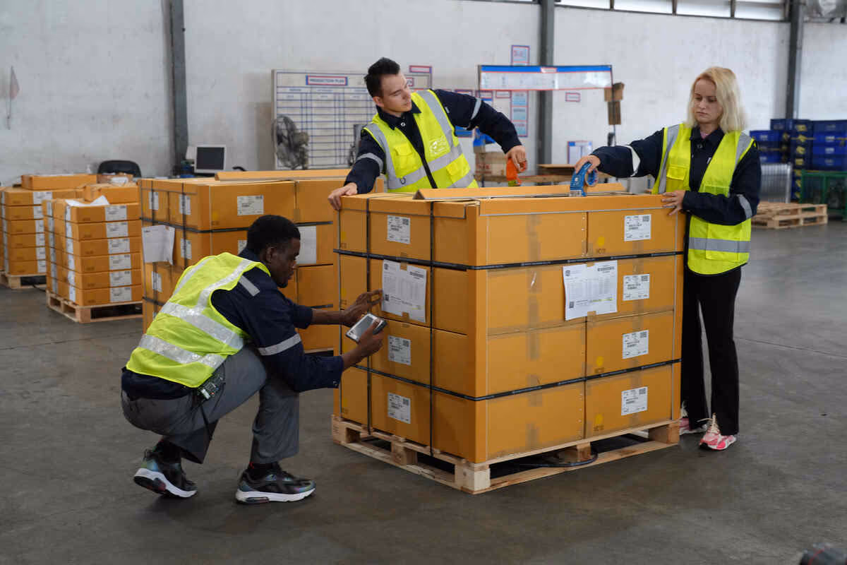 warehouse worker in the modern warehouse